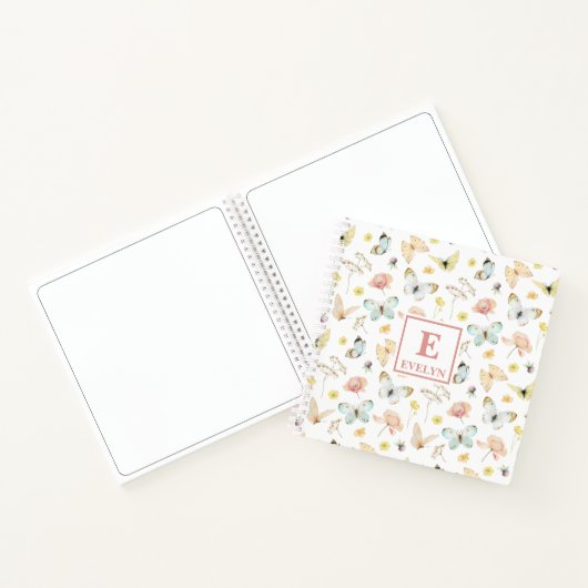 Butterflies Monogram Notebook Journal ノートブック (内部)