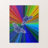 Butterflies on rainbow colors ジグソーパズル (縦)