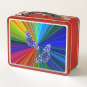 Butterflies on rainbow colors メタルランチボックス (裏面)