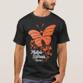 Butterflies & Orange Ribbon Multiple Sclerosis Awa Tシャツ (正面)
