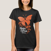 Butterflies & Orange Ribbon Multiple Sclerosis Awa Tシャツ (正面)