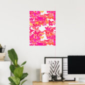 Butterflies, pink, fuchsia and coral ポスター (ホームオフィス)