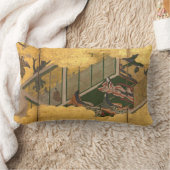 Butterflies Scene from The Tale of Genji ランバークッション (ブランケット)