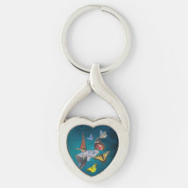 butterflies sobriety symbol metal keychain キーホルダー