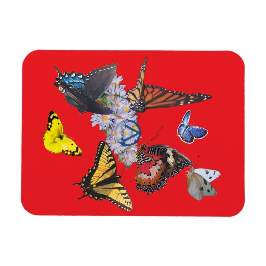 butterflies sobriety symbol rectangle magnet マグネット (横)