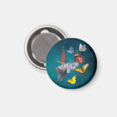 butterflies sobriety symbol round magnet マグネット (正面/裏面)
