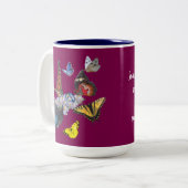 butterflies sobriety symbol slogan2 mug ツートーンマグカップ (正面左)