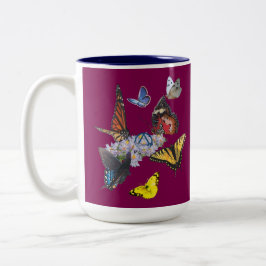 butterflies sobriety symbol slogan2 mug ツートーンマグカップ