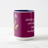 butterflies sobriety symbol slogan2 mug ツートーンマグカップ (中央)