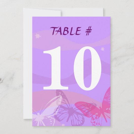 Butterflies & Stars バット・ミツヴァのご招待 招待状 (正面)