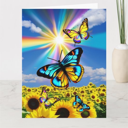 Butterflies & Sunflowers カード (正面)
