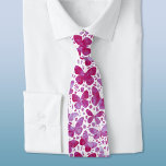 Butterflies Watercolor Pink ネクタイ<br><div class="desc">Magenta pink and white watercolor butterfly painting.
A coordinating tie to match your celebration.</div>