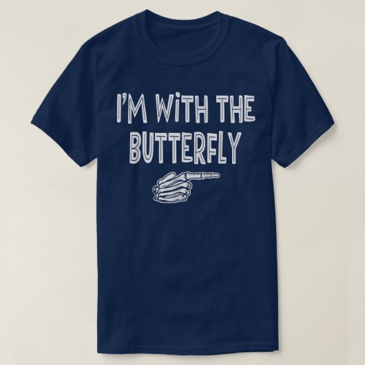 BUTTERFLYハロウィーンの衣装シャツ、私はBUと一緒 Tシャツ (デザイン正面)
