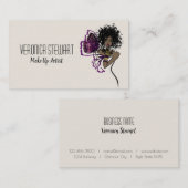 Butterfly美しいの黒い女性 名刺 (正面/裏面)