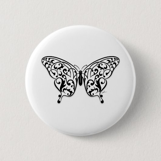 Butterfly_デザイン 缶バッジ (正面)