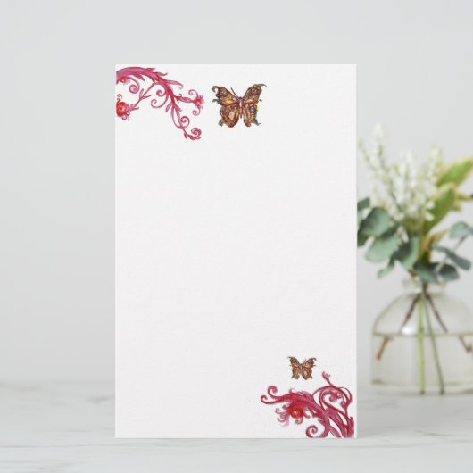 BUTTERFLY、赤白 便箋 (スタンド正面)