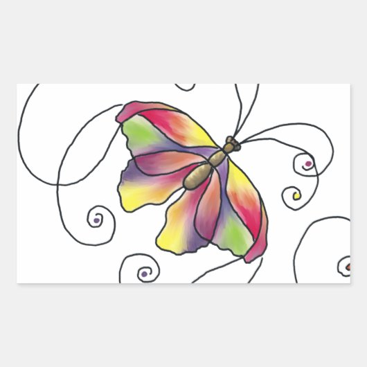 Butterfly 長方形シール (正面)