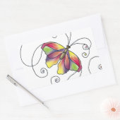 Butterfly 長方形シール (封筒)