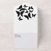 Butterfly 黒白 タイポグラフィー オールインワン招待状 (外側)