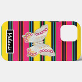  Butterfly abstract retro stripes hipster minimal Case-Mate iPhoneケース (裏面 (横))