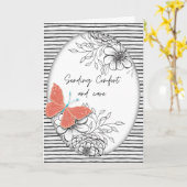 Butterfly and Botanicals Sympathy カード (黄色い花)