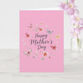 Butterfly and Floral Happy Mother's Day Card カード