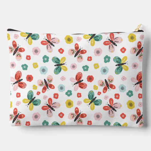 Butterfly And Floral Pattern  アクセサリーポーチ (裏面)