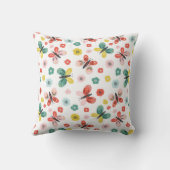 Butterfly And Floral Pattern  クッション (裏面)