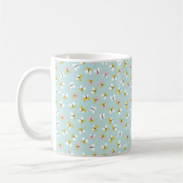 Butterfly And Floral Pattern  コーヒーマグカップ