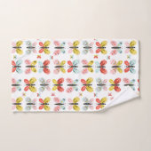 Butterfly And Floral Pattern  バスタオルセット (ハンドタオル)
