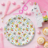 Butterfly And Floral Pattern  ペーパープレート (パーティー)