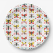 Butterfly And Floral Pattern  ペーパープレート (正面)