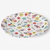 Butterfly And Floral Pattern  ペーパープレート (アングル)