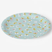 Butterfly And Floral Pattern  ペーパープレート (アングル)