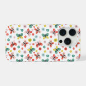 Butterfly And Floral Pattern  iPhoneケース (裏面横)