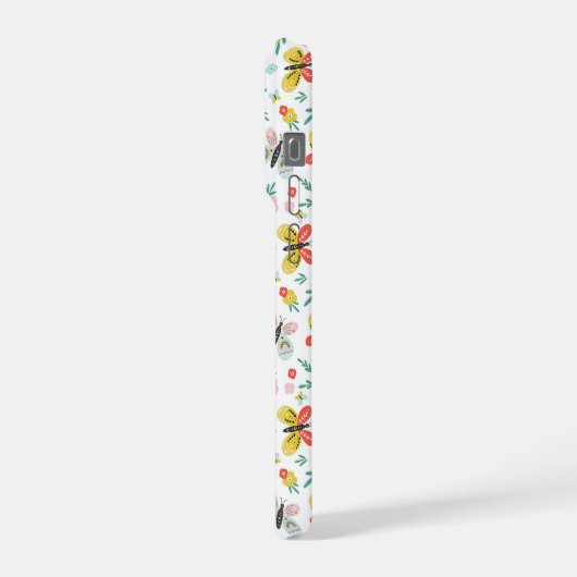 Butterfly And Floral Pattern  iPhoneケース (左側面)