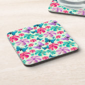 Butterfly and Flower Aesthetic pattern  コースター (左側)