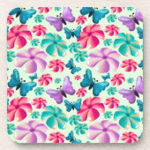 Butterfly and Flower Aesthetic pattern  コースター (正面)