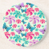 Butterfly and Flower Aesthetic pattern  コースター (正面)