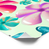 Butterfly and Flower Aesthetic pattern  ポスター (コーナー)