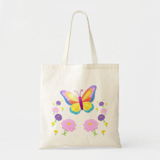 Butterfly and Flowers Tote Bag トートバッグ