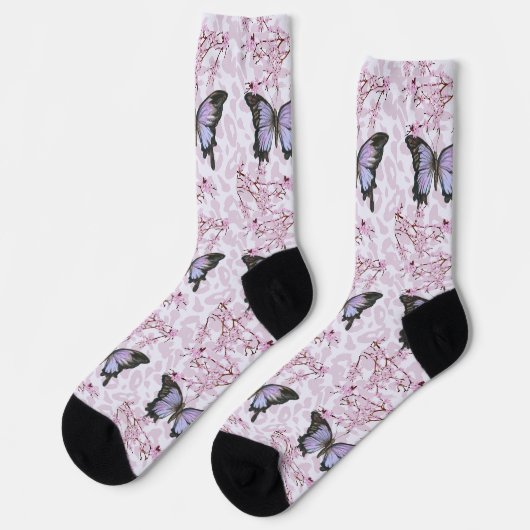 butterfly and pink ソックス (左)