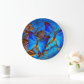 Butterfly Art Art 35 Wall Clock & Numeral Options ラージ壁時計 (ホーム)