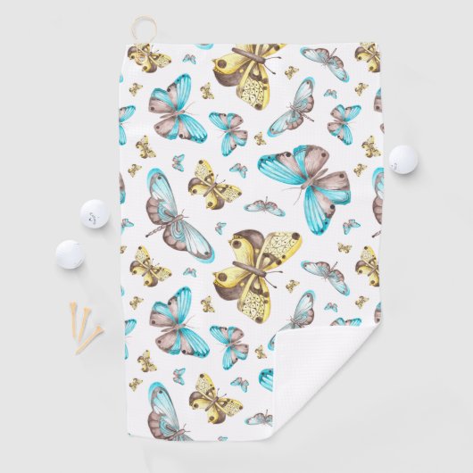 Butterfly Art Drawing ゴルフタオル (インサイチュ)