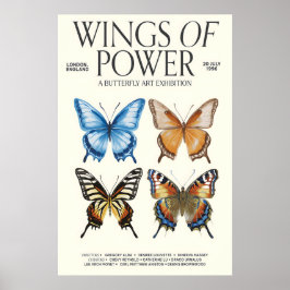 Butterfly Art Exhibition Poster 'Wings of Power' ポスター