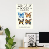Butterfly Art Exhibition Poster 'Wings of Power' ポスター (ホームオフィス)