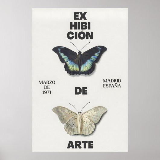Butterfly Art Print 1971 Madrid Exhibition Poster ポスター (正面)