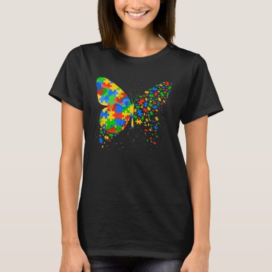 Butterfly Autism Awareness Men Women Kids Autism A Tシャツ (正面)