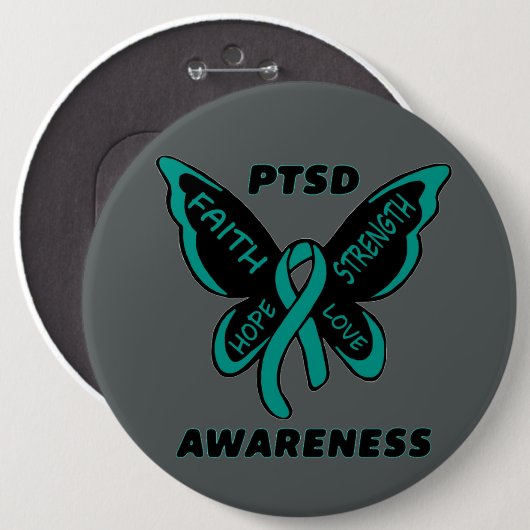 Butterfly/Awareness...PTSD 缶バッジ (正面&裏面)