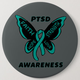 Butterfly/Awareness...PTSD 缶バッジ